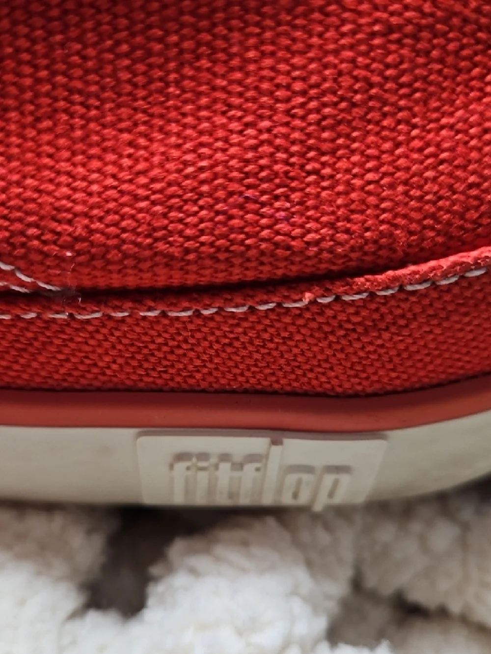 Fitflop Super T Flame Red Canvas Casual Sneaker